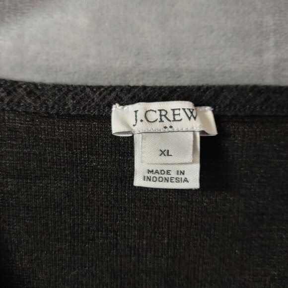 J Crew Womens Black Textured Tie Front V Neck Tee XL Short Sleeve Cotton Blend - Picture 2 of 10